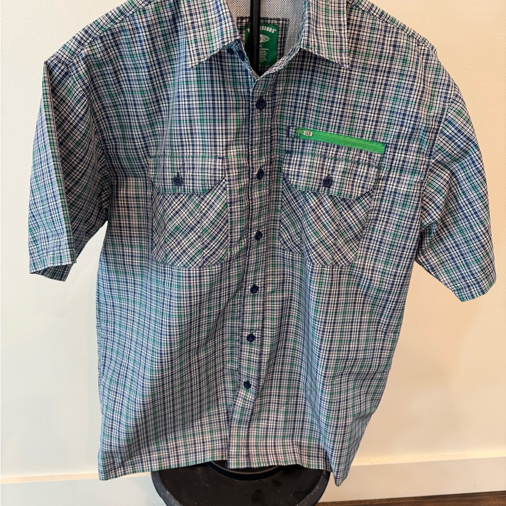 Reel Legends Blue and Green Checkered Shirt